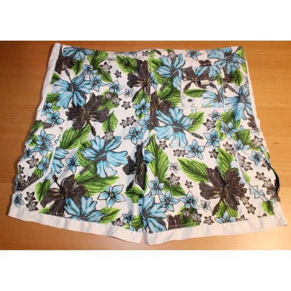 Mens Mossimo Mesh Lined Drawstring Surf Swim Suit Board Shorts Trunks XL Floral - Picture 8 of 8